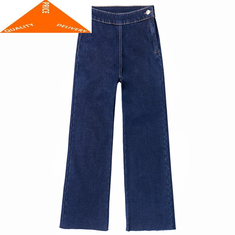 

2020 Winter Woman Velvet Jean Femme Plus Size 6XL Jeans High Waist Wide Leg Denim Pants Ladies Clothes Pant LWL777
