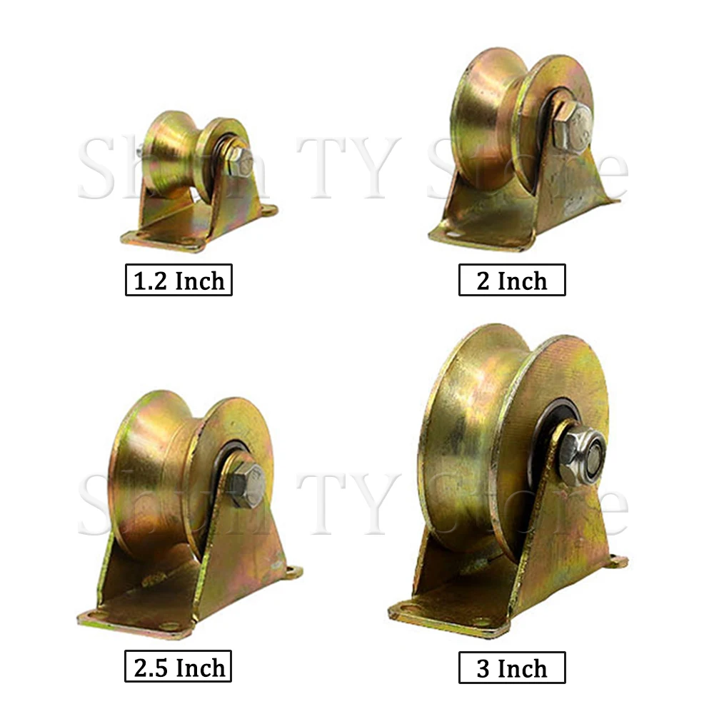 1/2/4 Pcs 2&quot Steel U-Groove Wheel Heavy Duty Rigid Caster Max Loading Capacity 551 lbs For Inverted Track Sliding Gate Industria |