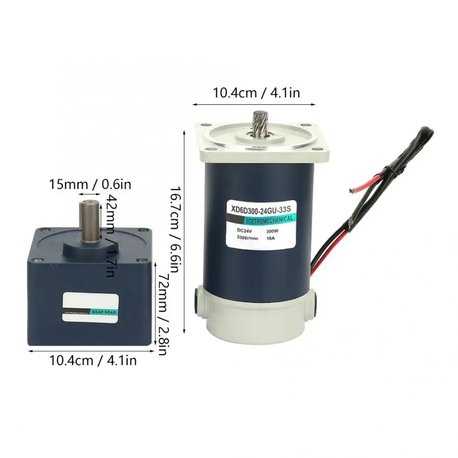 24V 300W высокий торсионный постоянный магнит DC шестерни ed металлический редуктор