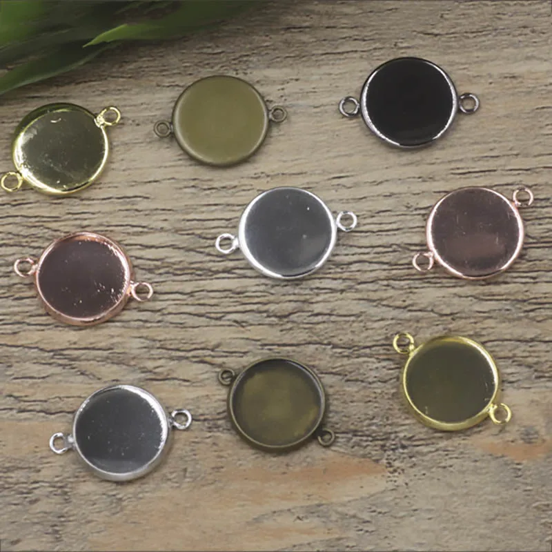 10 шт. двойное кольцо круглый пустой разъем кабошон сделай сам Base 10/12/14/16/18/20/25 мм