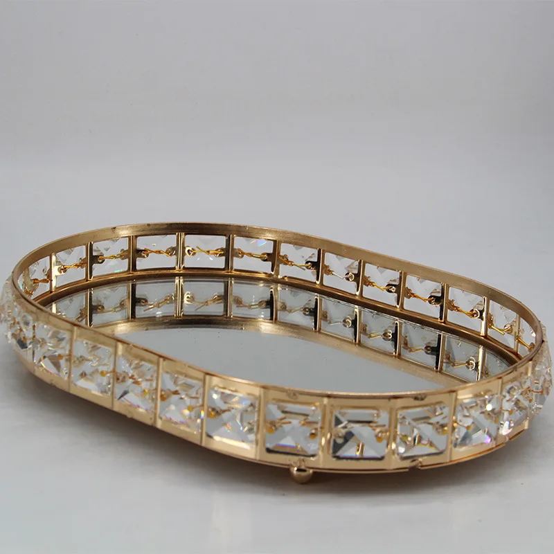 Европейский хрустальный поднос косметическая стойка для хранения органайзер