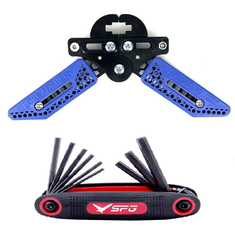 

Compound Bow Stand Holder Kick Rack Legs +Archery Wrench Kit For Compound Bow Alloy Folding Adjustable Bowstand 2021 NEW