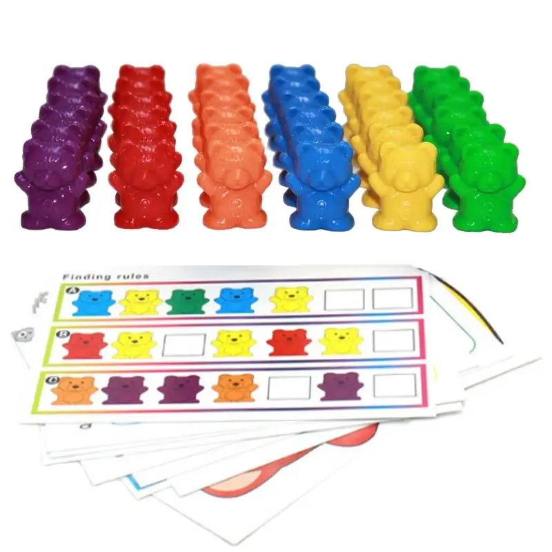 

12pcs/lot 6 color Counting Bears Montessori Educational toys for Children Toddlers Color Sorting math Learning tools kids toy