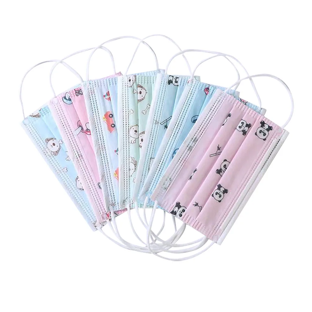 

Disposable Boy And Girl Cartoon Masks For Children 3-Layer Mask Dustproof 10PCS To School Face Shield Mascarillas Masque