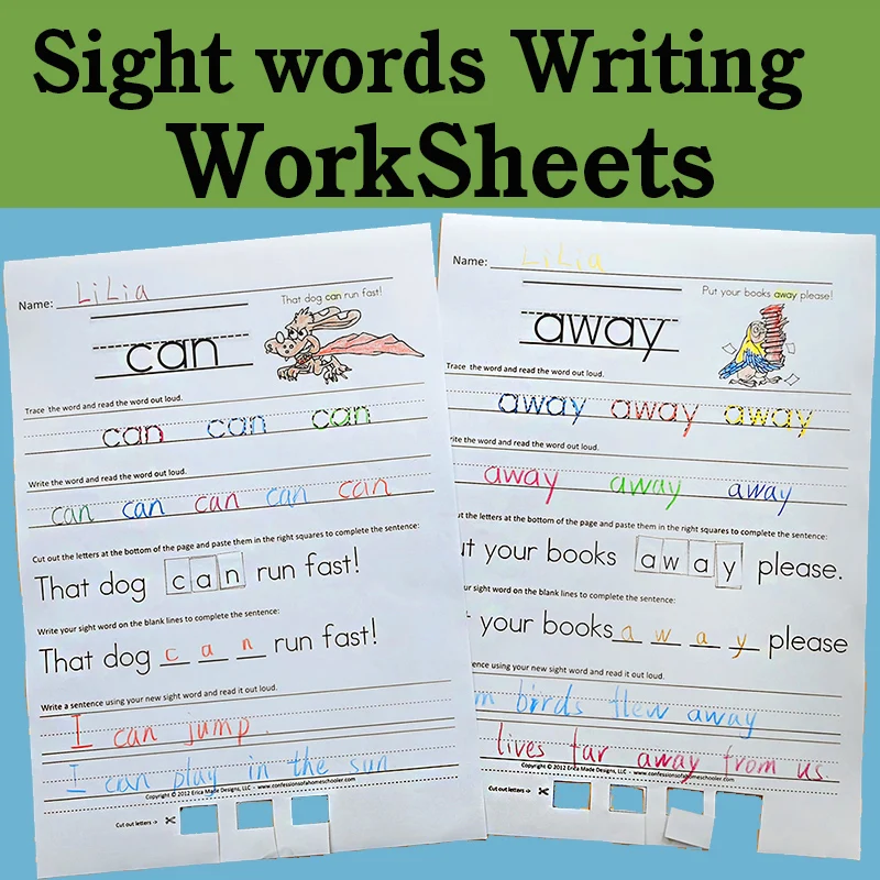 Educational Toys Children Learn English Homework Sight Word WorkSheets Coloring Practice Book Kids Books for | Игрушки и хобби