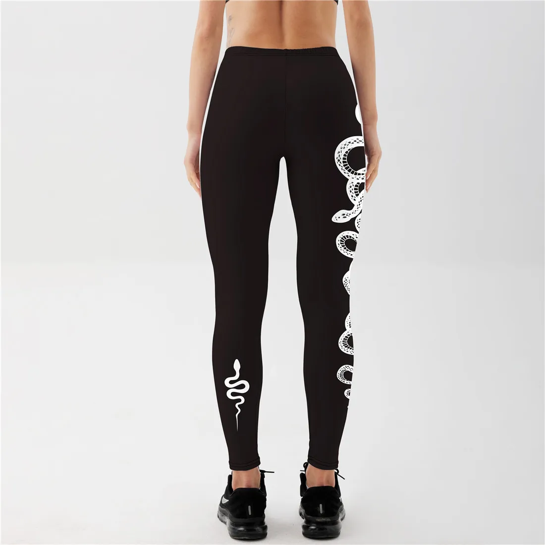 Qickitout Sexy Women's Black Leggings Print Animal Snake Push Up Fitness Legging Slim workout Legging nike leggings