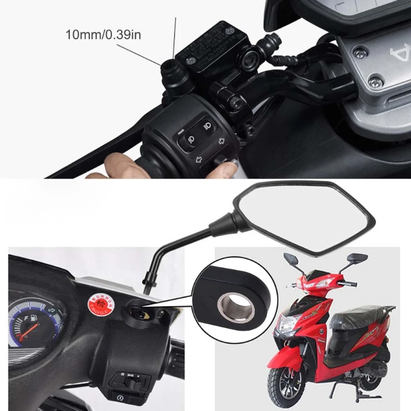 

HX6A Aluminum Alloy 360 Bike Motorcycle Handlebar Rearview Mirror Mobile Phone Holder Cradle Mount for 2-7" Cellphone GPS