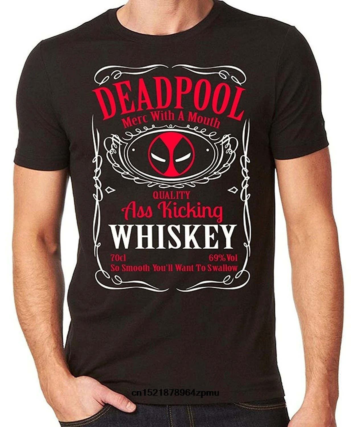 Мужская футболка Дэдпул виски забавная хлопковая смешная Новинка Женская