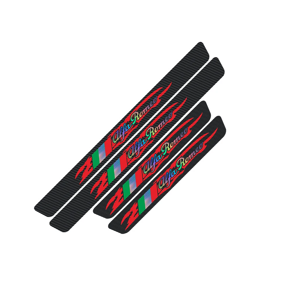 Автомобильные наклейки на порог двери Виниловый протектор для alfa romeo Накладка