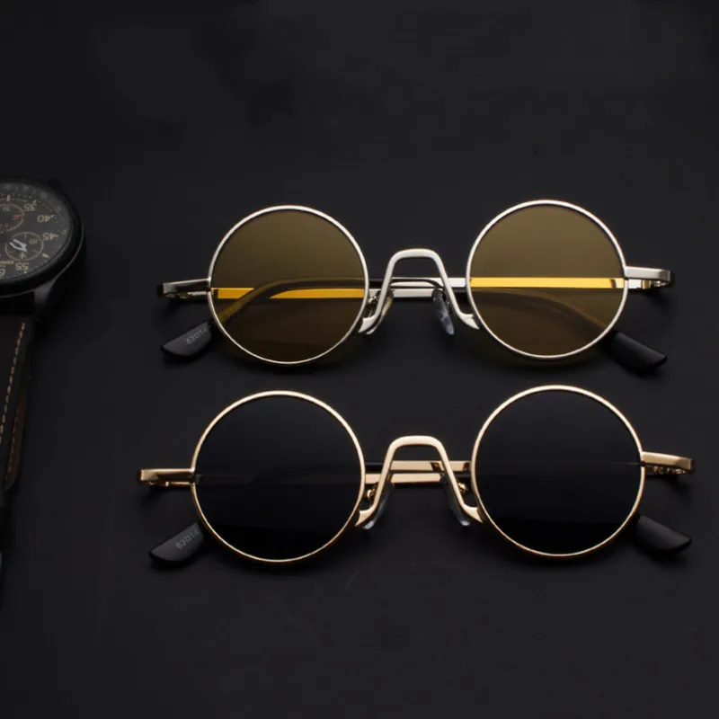 

2021 New Vintage Metal Glasses Men Sunglasses Women Brand Design Round Sun Mirror Fashion Female Male Sun Glasses Uv400