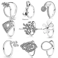 925 sterling silver ring pave daisy flower statement with crystal ring for women wedding party fashion jewelry