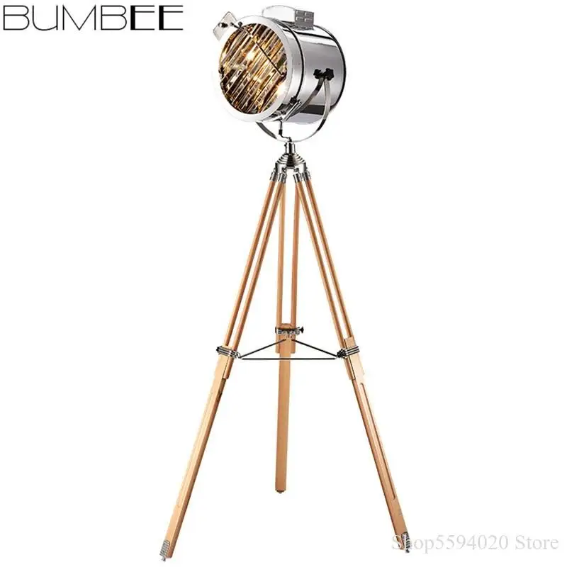 Американский Ретро тренога торшеры креативные скандинавские серебристые