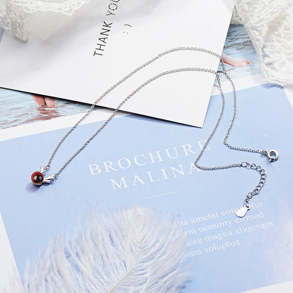 MEETSOFT посеребренное ожерелье с подвеской Минималистичная цепочка до ключиц