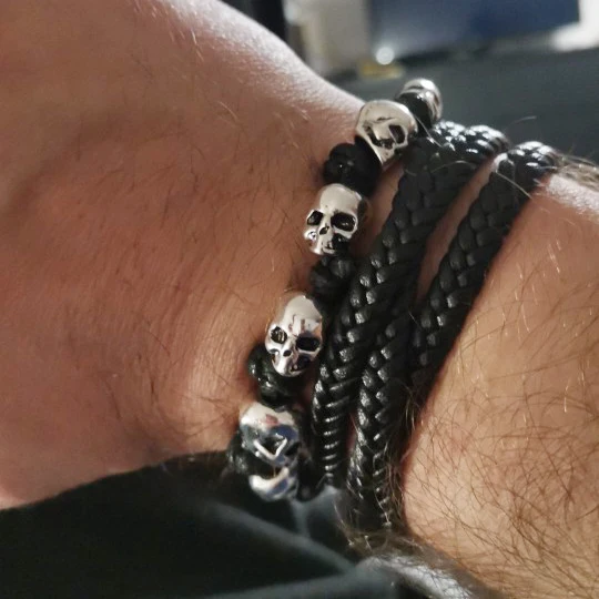 Браслет в стиле панк для женщин и мужчин металлический плетеный браслет с