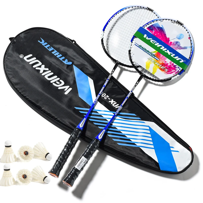 Professional Badminton Racket Set Training Game 2 Pcs Of With Bag And 6 -40 |