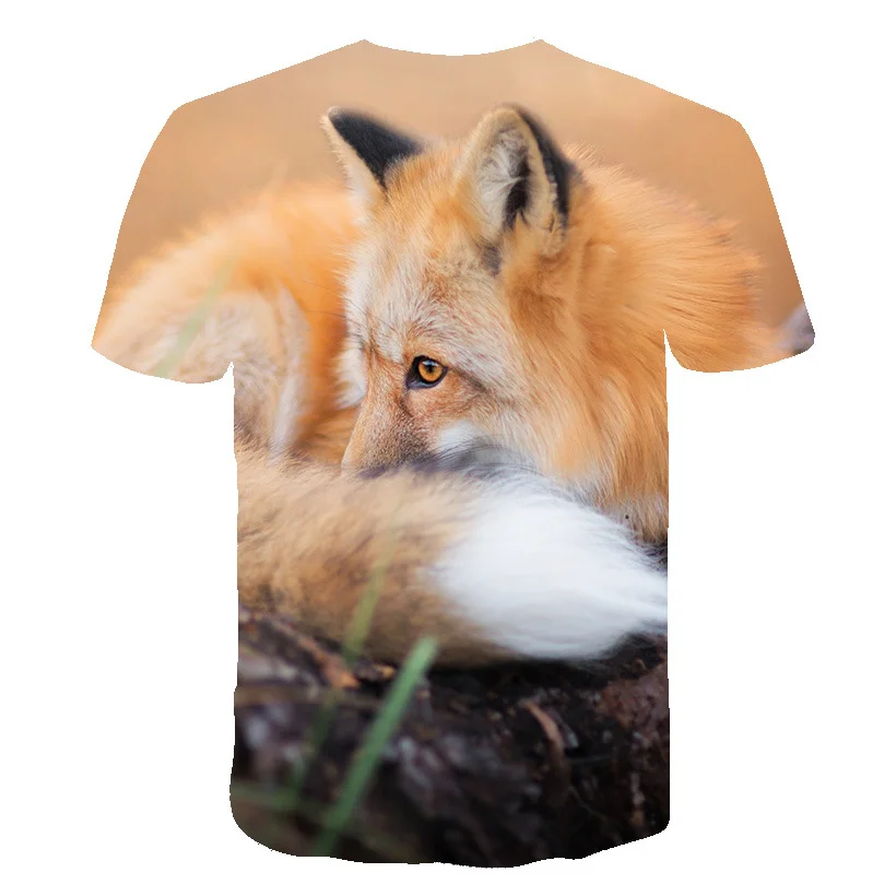 

Fox pattern 2021 New T-shirt men 3D printing fashion hot men and women T-shirt soft texture casual fashion men's clothing Tops