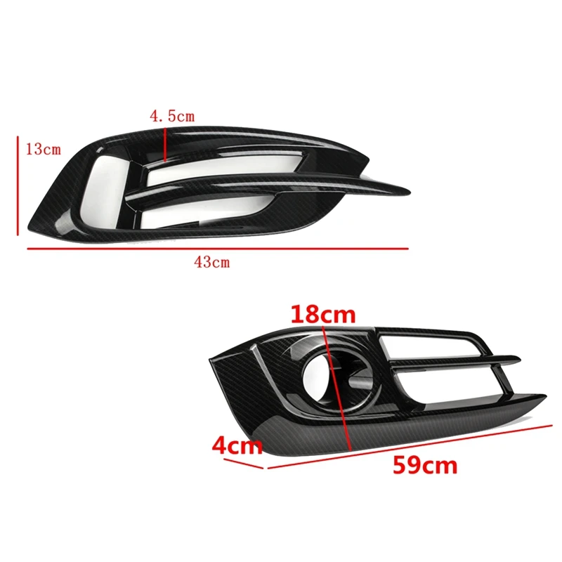 

4Pcs Carbon Fiber Bumper Front&Rear Fog Light Lamp Cover Grille for Honda Civic 10Th 2016 2017 2018