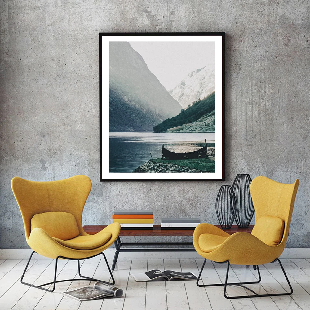 

Nordic Home Decor Landscape Painting Wall Art Canvas Painting Green Silence Art Posters and Prints Decor Picture For Living Room