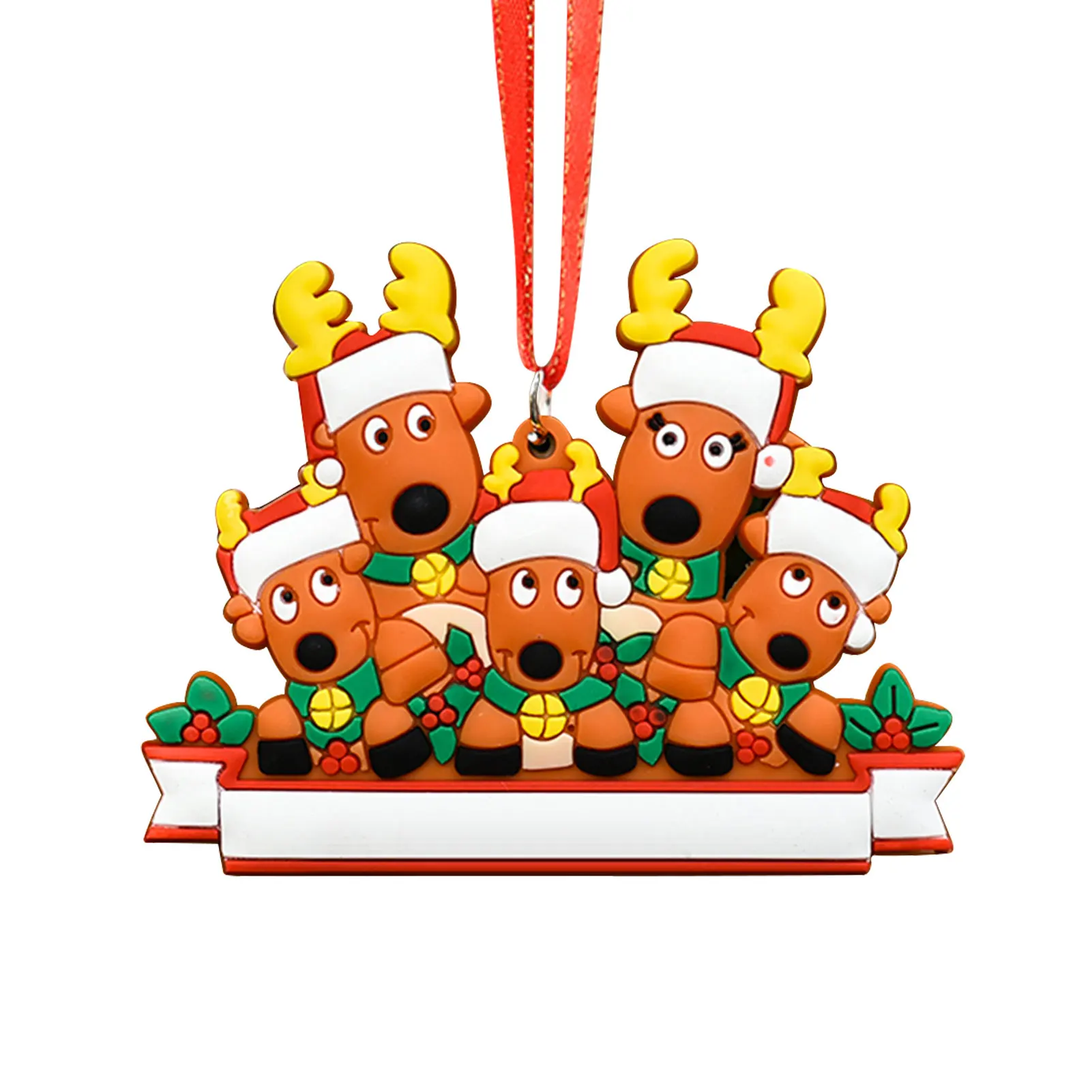

Christmas Tree Ornaments DIY Personalized PVC Wapiti Navidad Craft Gift Hanging Pendant Name Blessing Home Decoration