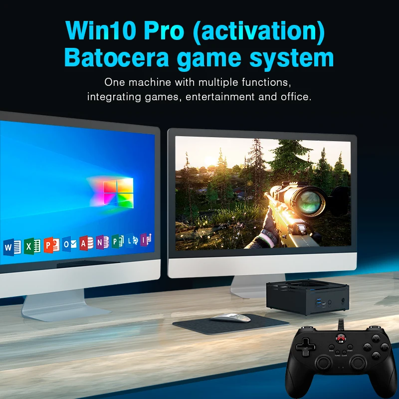 Супер консоль X Box Мини ПК Ретро игровая WIN 10 Pro и двойная система для PS2/WII/PSP/N64/SEGA