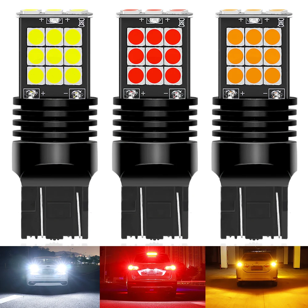 

2X BA15S 1156 T20 7443 W21/5W P21/5W BAY15D 1157 3157 P27/7W T15 W16W LED Reverse Brake Lights LED Signal Lamp Car Lights 12v