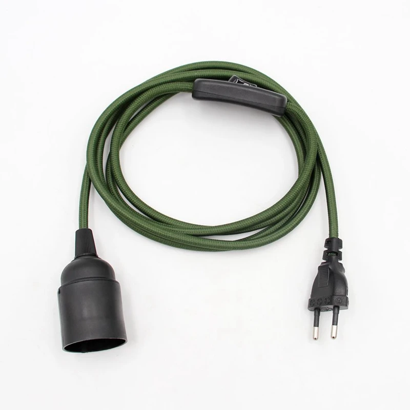 

Текстильный кабель питания 220В с выключателем E27