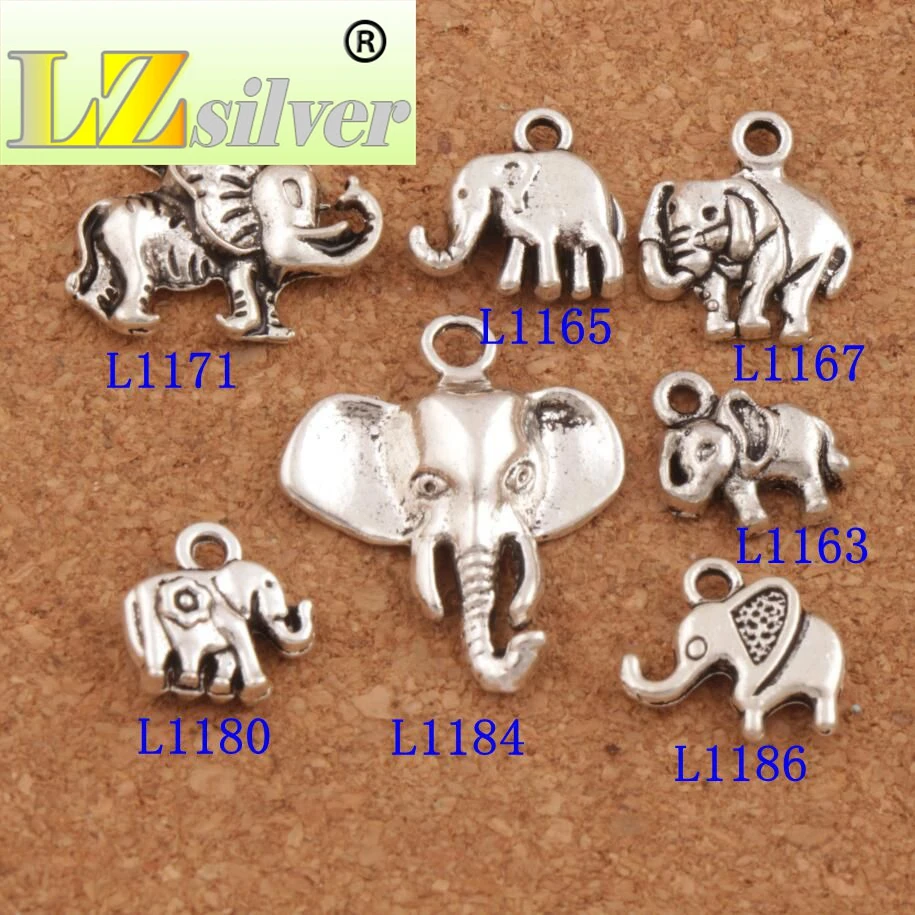 Mix Elephant Clasp European Lobster Trigger Clip On Charm Beads 140pcs zinc alloy Findings CM53