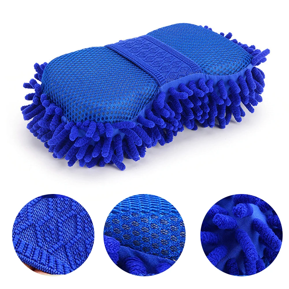 

Chenille Microfiber Sponge Motorcycle Car Wash Tools Vehicle Wash Mitten Cloth Cleaning Polishing for Washing Car Truck SUV