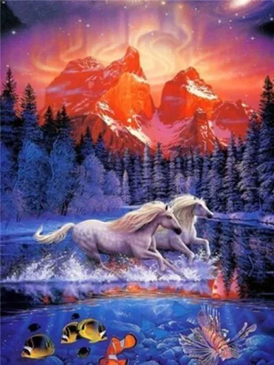

Diamond painting 5D Horse DIY cross stitch decorative special digital