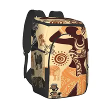 Refrigerator Bag African Women And Animals Soft Large Insulated Cooler Backpack Thermal Fridge Travel Beach Beer Bag