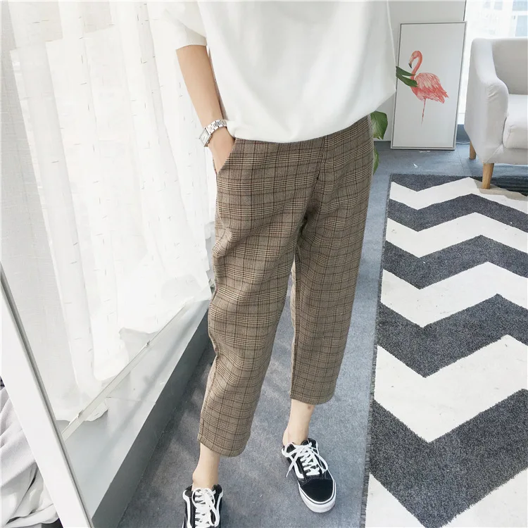 

HStar Autumn Winter Plaid Jacket Women Casual Check Jacket Female Zipper Office Lady Outwear