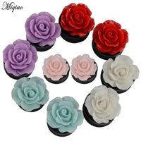 miqiao 2pcs exquisite rose flower 8 25mm hot sale body piercing acrylic decal ear amp unisex