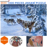 momemo wolf in the snow jigsaw picture puzzles adults 1000 pieces wooden assembling puzzles toys animal puzzle games nice gifts