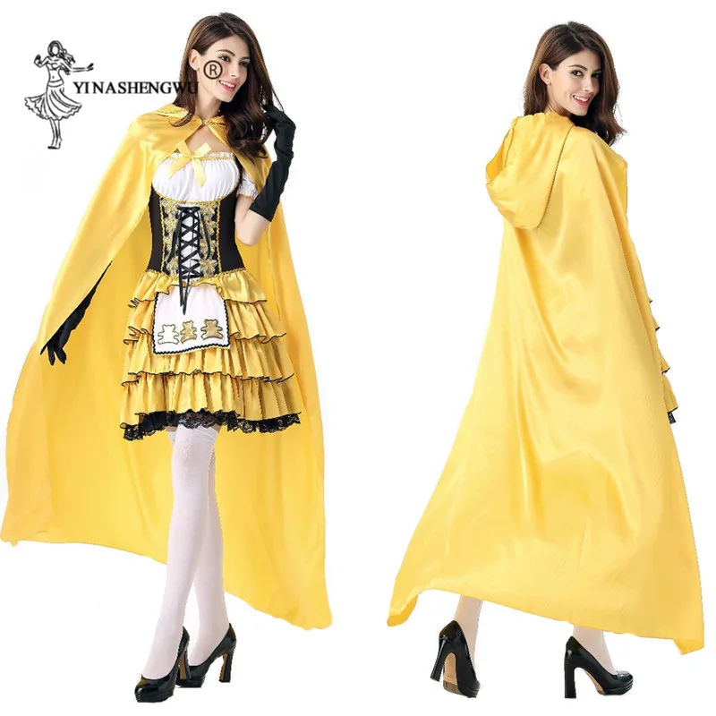 

Princess Queen Costume Halloween Cosplay Costume Party Fairy Tale Character Blonde Girl and Three Bears Costume Cosplay