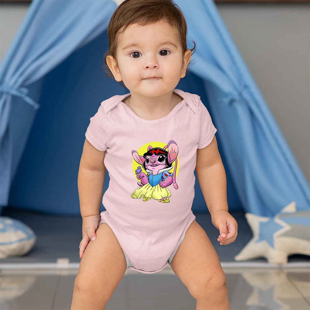 

Jumpsuit For Kids Halloween Stitch Angel Cosplay Snow White Graphics Infant Clothes Kawaii Girl Boy Bodysuit Summer Short Sleeve