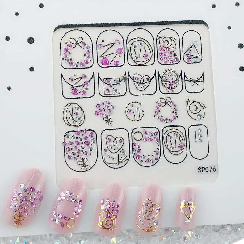 

5 PCS 2021 new Japanese and Korean self-adhesive 3D nail enhancement sticker