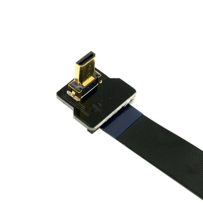 Прямоугольный FPV Micro HDMI совместимый штекер к HDTV FPC плоский кабель 90 градусов вверх