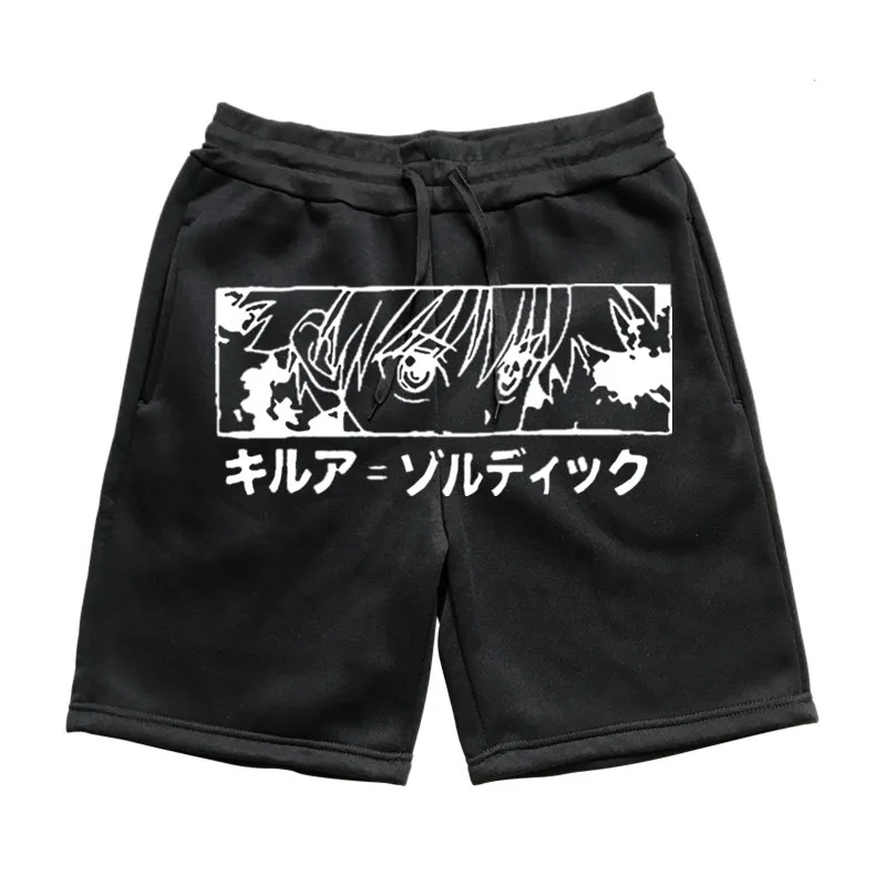 

2021 Summer Hip Hop Short Joggers Harajuku Shorts Streetwear Floral Print Zipper Pocket Elastic Waist Track Short Baggy Black