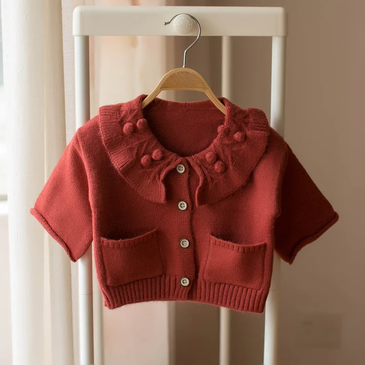 Весенне-осенний Детский свитер для девочек вязаный детский с длинными рукавами