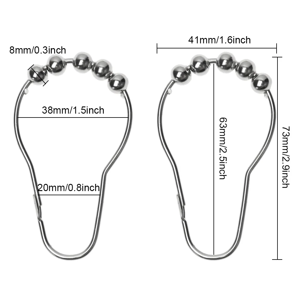 Крючки для занавески душа из нержавеющей стали 12 шт. гладкие крючки душевой