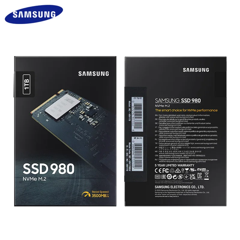 SAMSUNG 980 SSD NVMe M.2 250  500  ,   TLC PCIe Gen 3, 0x4 NVMe 1, 4