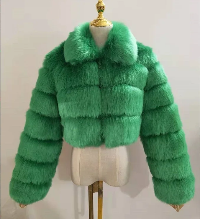 2021 Winter Artificial Fashion Furs Coat For Female Faux Mink Fake Fur Pelt Coats China Jacket Women Parka Furry Woman Clothing