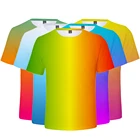 Однотонный топ для мальчиков и девочек, радужная уличная одежда, цветная яркая Детская рубашка с 3D принтом, неоновая футболка, футболка для мужчин и женщин