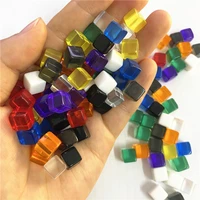100pcsset 8mm transparent grey square corner colorful crystal dice chess piece right angle sieve cube for puzzle game dice set