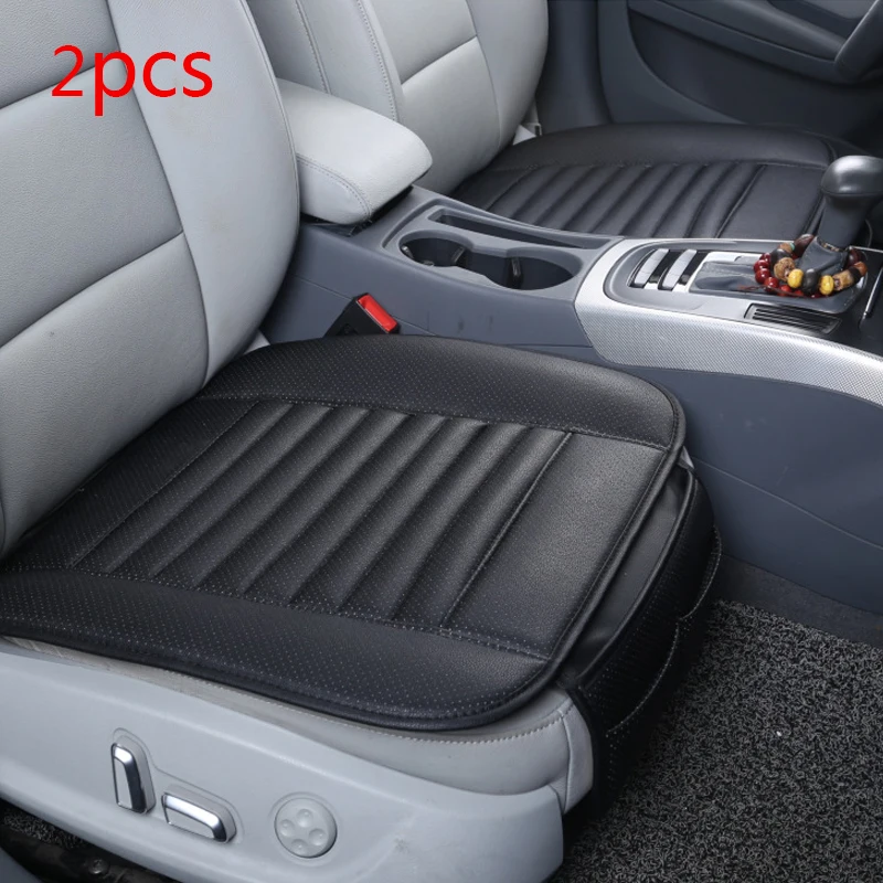 2pc Front Seat Black Чехлы для автомобильных сидений, кожаные чехлы для автомобильных сидений, накладки для автомобильных сидений, универсальные защитные Ковровые Коврики, аксессуары - Название цвета: 2pc Front Seat Black