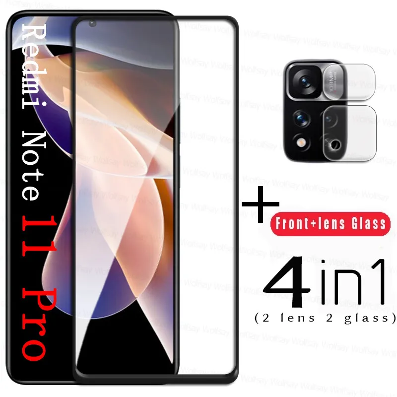 Cristal templado para Xiaomi Redmi Note 11 Pro, Protector de pantalla 9H, pel&iacute;cula de lente para Redmi 10, 9A, 9 T-0