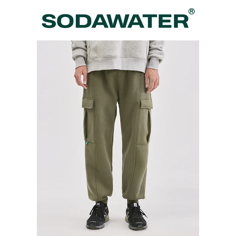 

SODAWATER мужские плотные флисовые однотонные спортивные штаны, мужские теплые Супермягкие серые спортивные штаны Harajuku на зиму 2020, 3249W