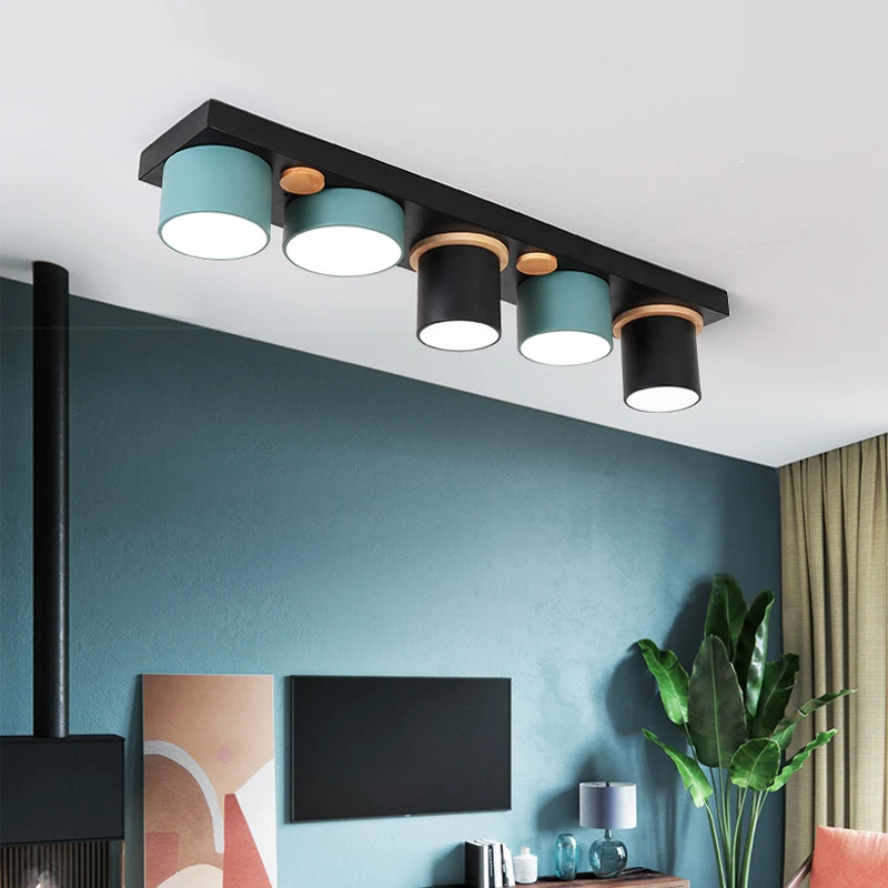 

Nordic modern minimalist creative rectangular LED ceiling lamp factory direct sales corridor aisle macaron lamp
