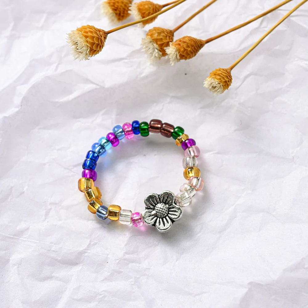 Кольца с цветком Bobemia летнее красочное кольцо маленькой бабочкой для женщин