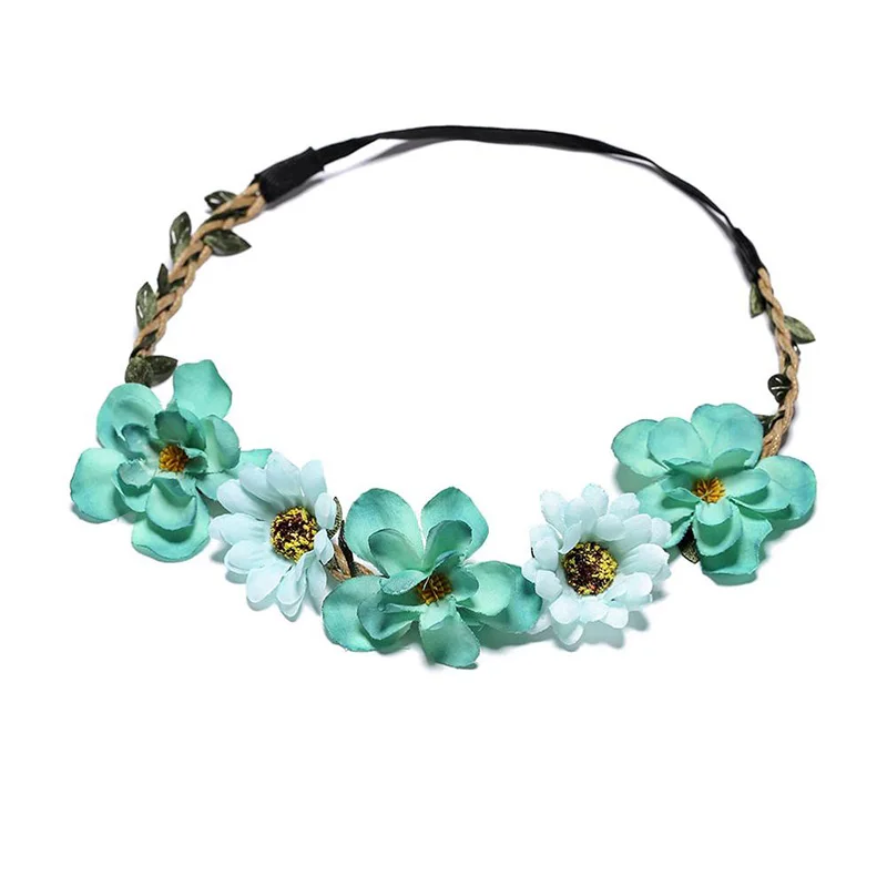 M MISM женская свадебная Цветочная повязка на голову для девочек Boho головной убор с цветами детские повязки на голову аксессуары для волос свадебный веночек пляжная гирлянда